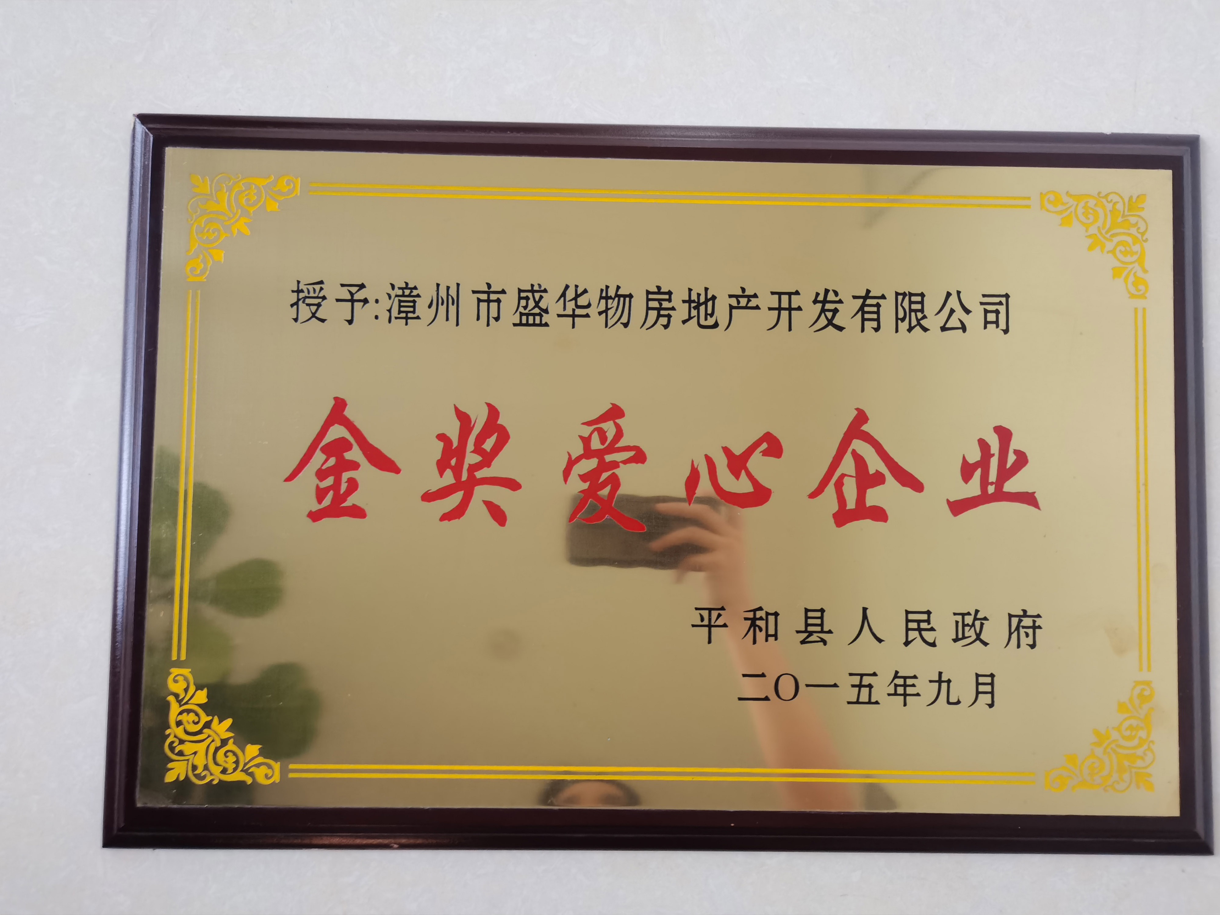 平和县政府授予金奖爱心企业3e4